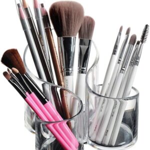 Acrylic Multi-purpose Brush Cosmetic Organizer 3 Compartment