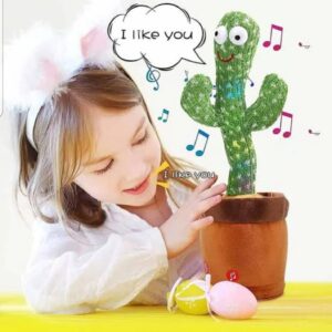 Dancing Cactus Toy Rechargeable With Music, Singing, Talking, Lightning, Wriggle- Funny Talk Back Toy