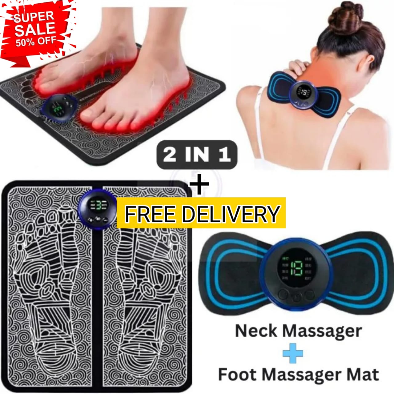 2-in-1 EMS Foot & Mini Massager – Only at Tech Mandi
