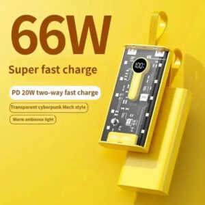 66W Super Fast Charge Power Bank 20000mAh Fast Charger For iPhone Samsung Xiaomi Auxiliary Battery